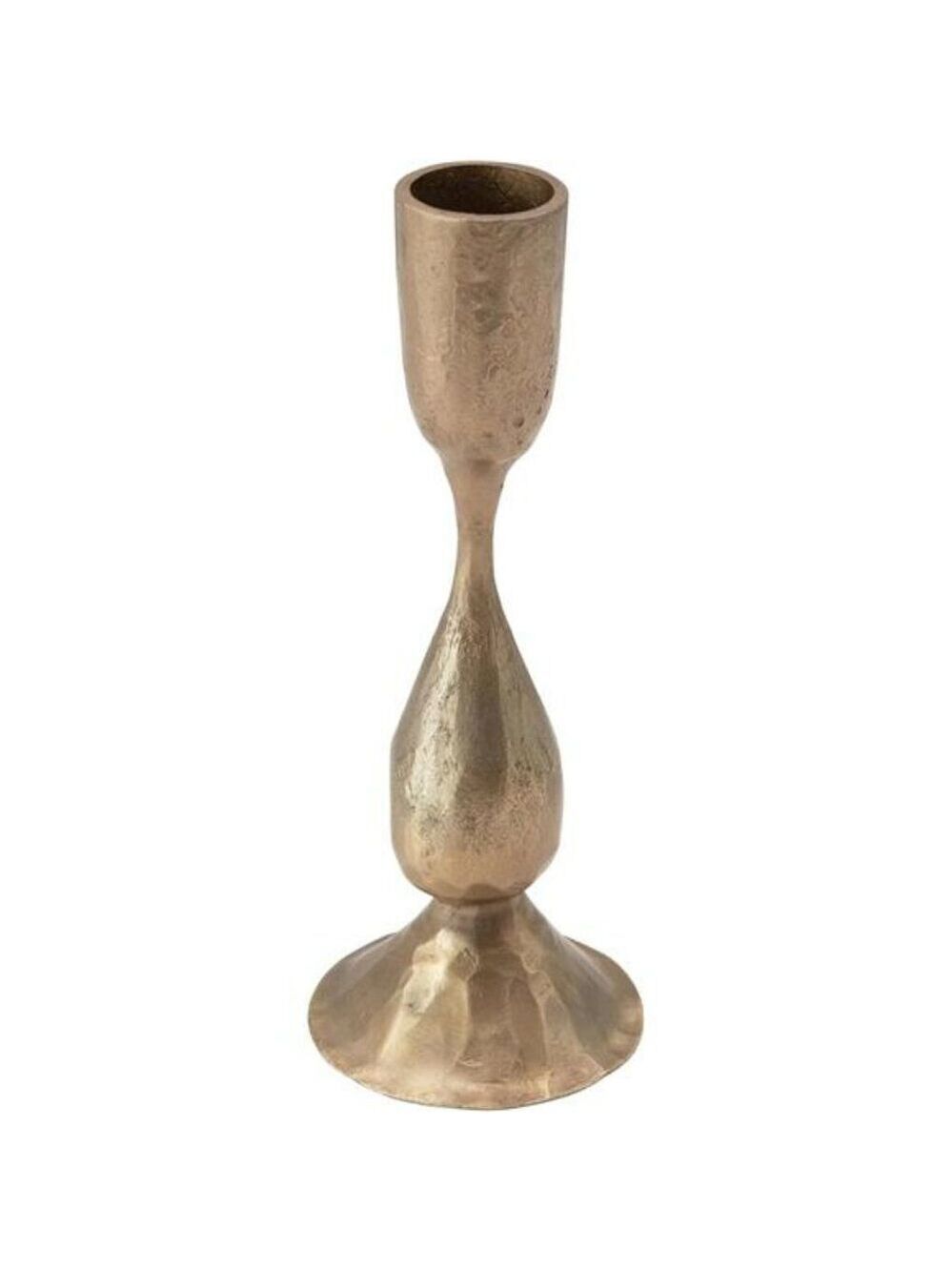 Antique Brass Metal Taper Candle Holder Round Forged Decorative Home Accent